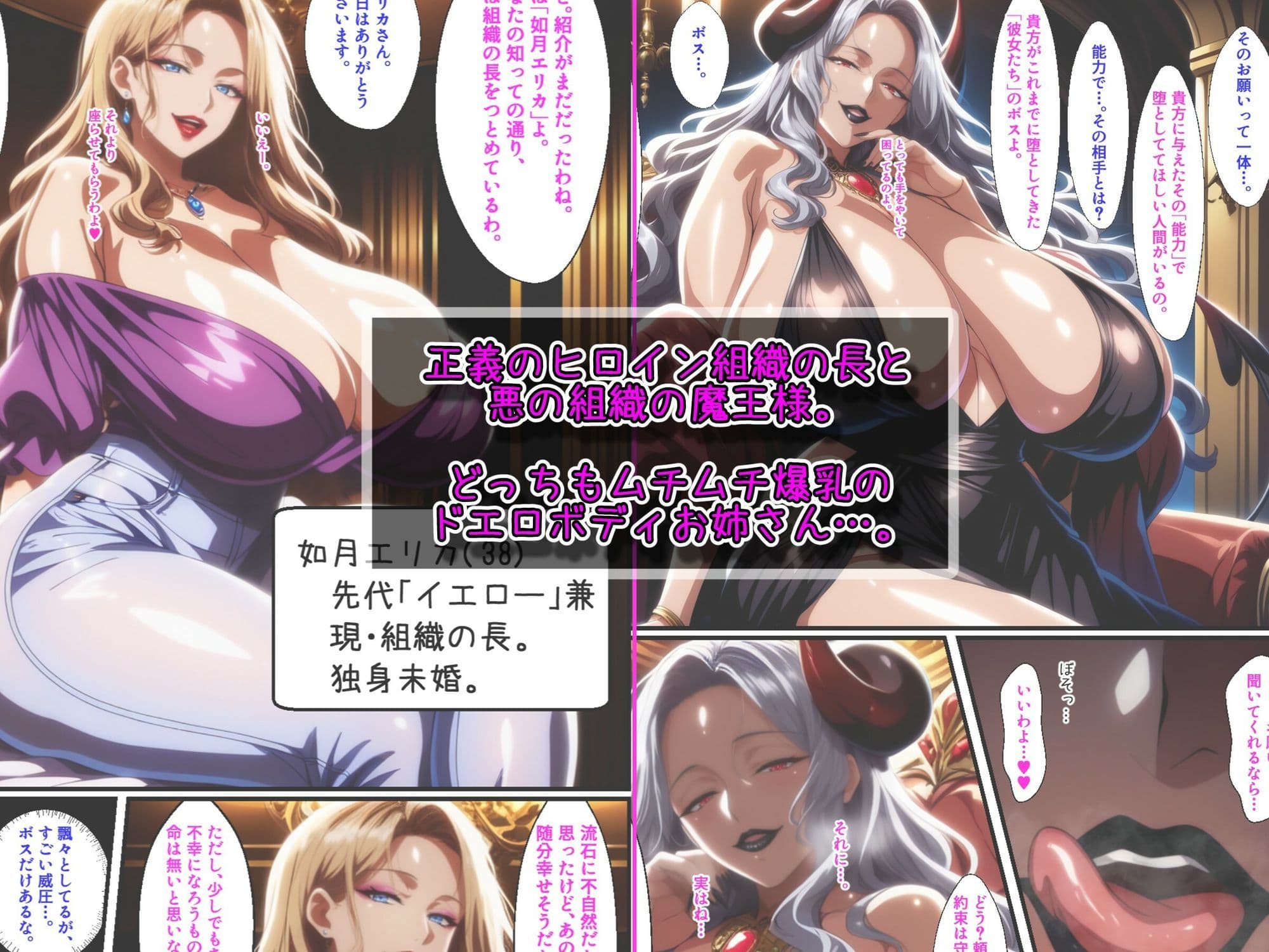 正義と悪の爆乳熟女ボス！魔王様も変身ヒロインのリーダーもどっちも完堕ちさせて僕の物！ サンプル 1