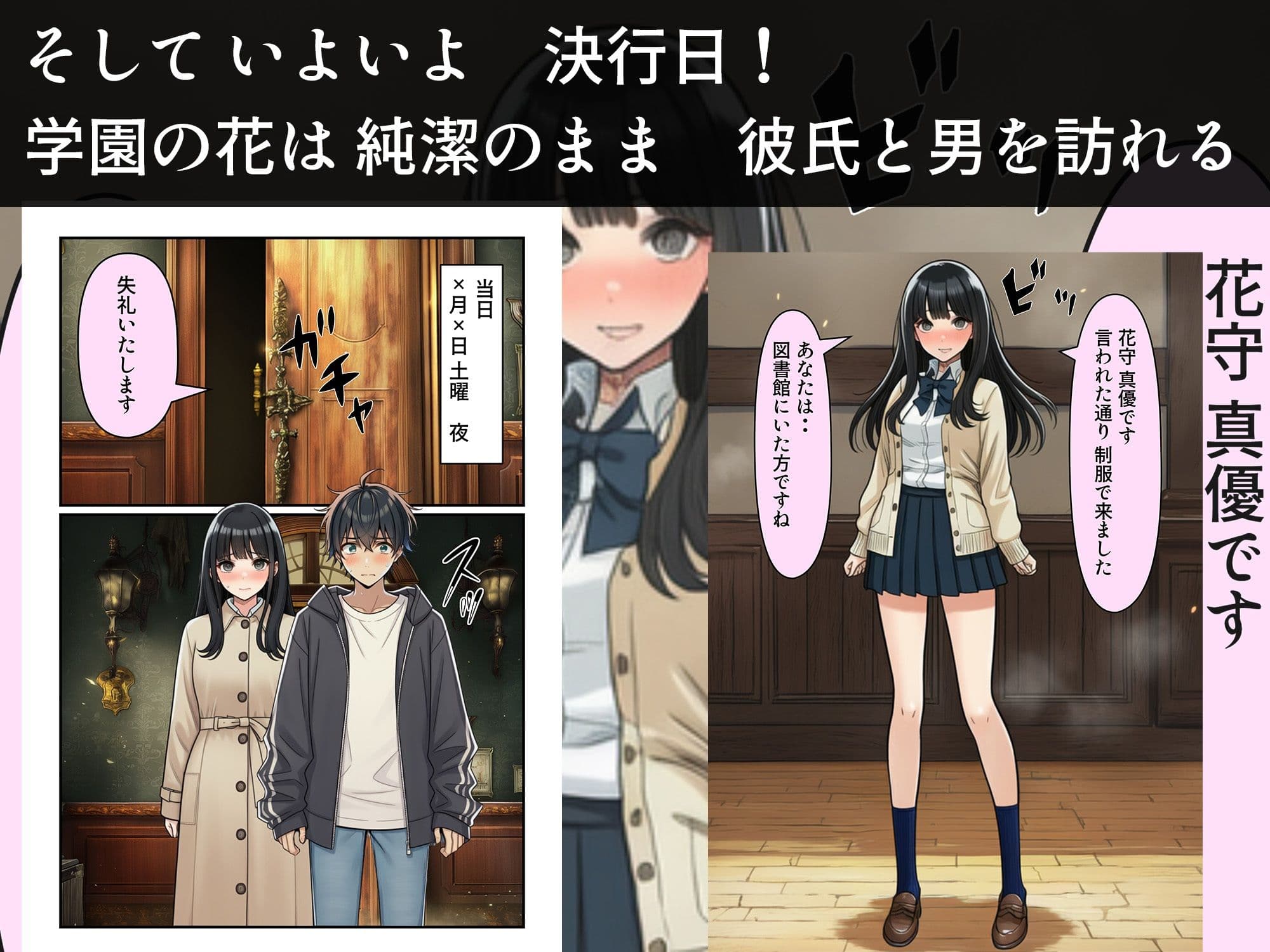 学園の花を追い詰めろ！〜純潔を奪われ/彼氏の前でも〜 サンプル 6