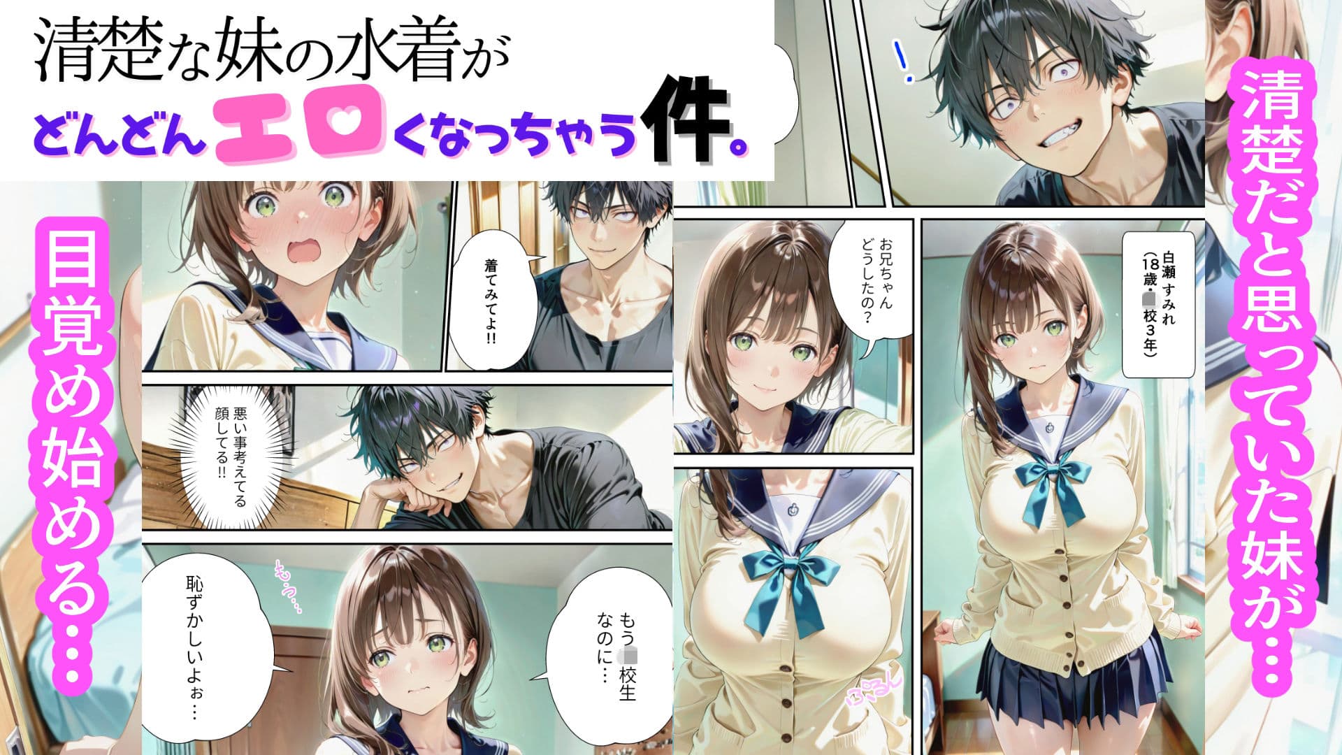 清楚な妹の水着が、どんどんエロくなっちゃう件。第1話「スク水編」 サンプル 1
