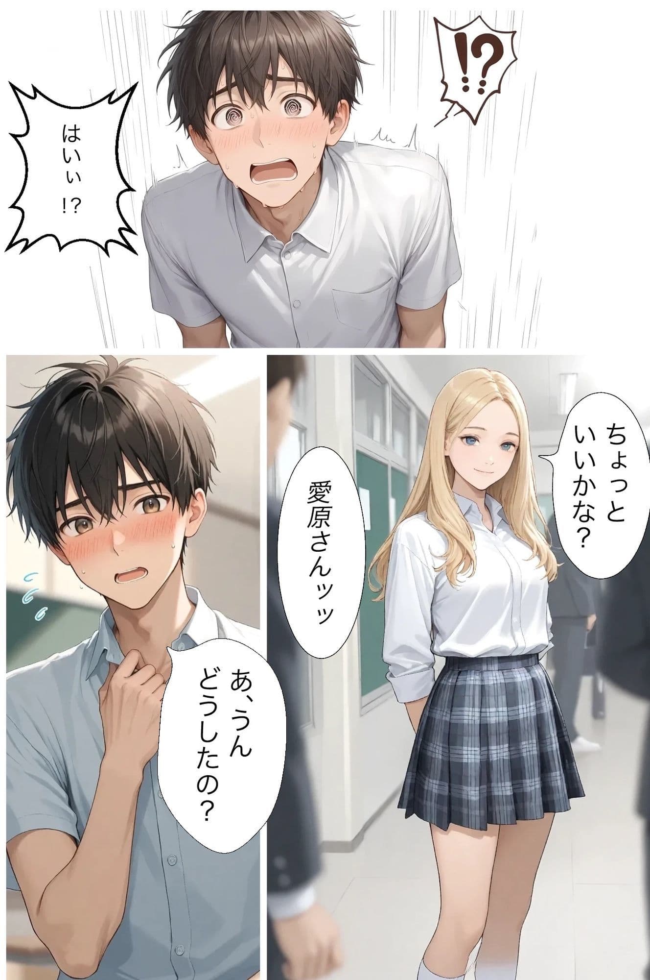 クラスで気になる金髪ギャルのパンチラで頭がいっぱい サンプル 1
