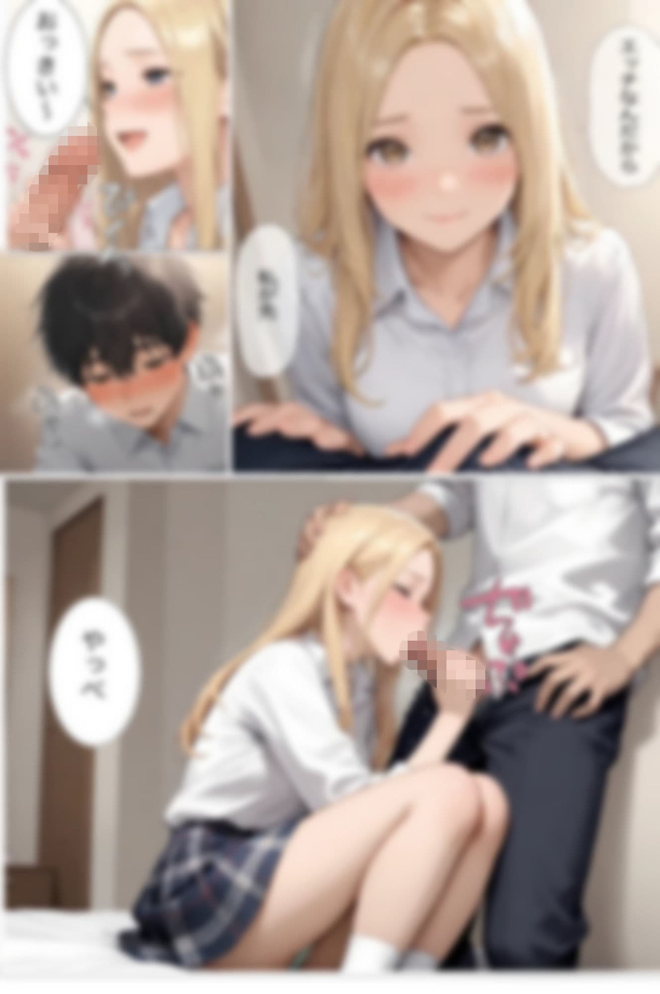 クラスで気になる金髪ギャルのパンチラで頭がいっぱい サンプル 3