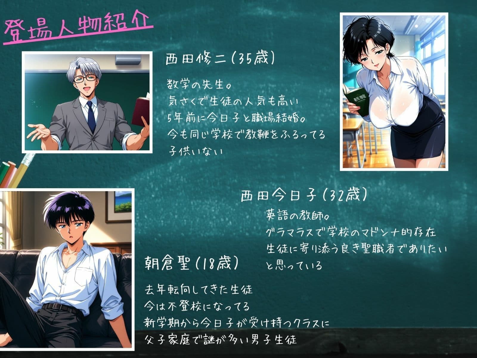 転校生は…人妻教師ハンター【後編】 〜旦那を忘れ生徒に跨り中だし懇願孕ませ系調教〜 サンプル 1