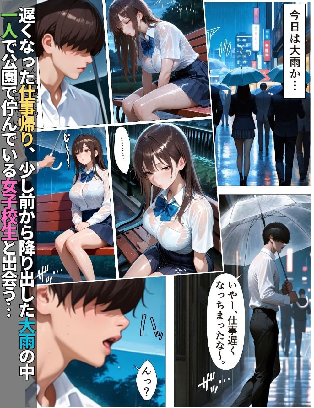 雨の日に家出少女を拾ったらお礼に精子空っぽにしてもらった話【コミック】【女子校生】【中出し】【誘惑】【ご奉仕】 サンプル 1