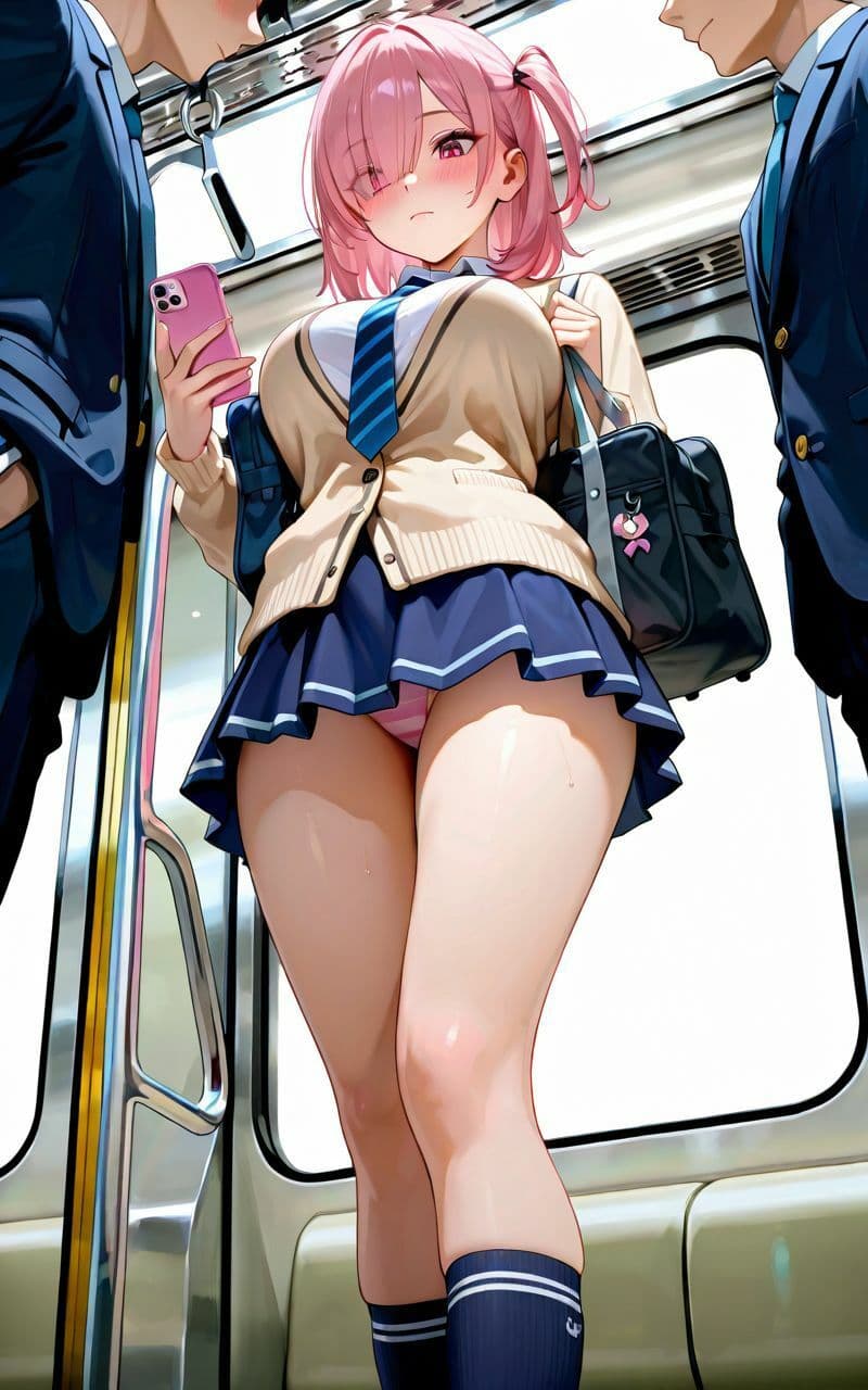 【痴○電車】電車で見つけた女子○生を好きなだけ弄ぶ サンプル 1