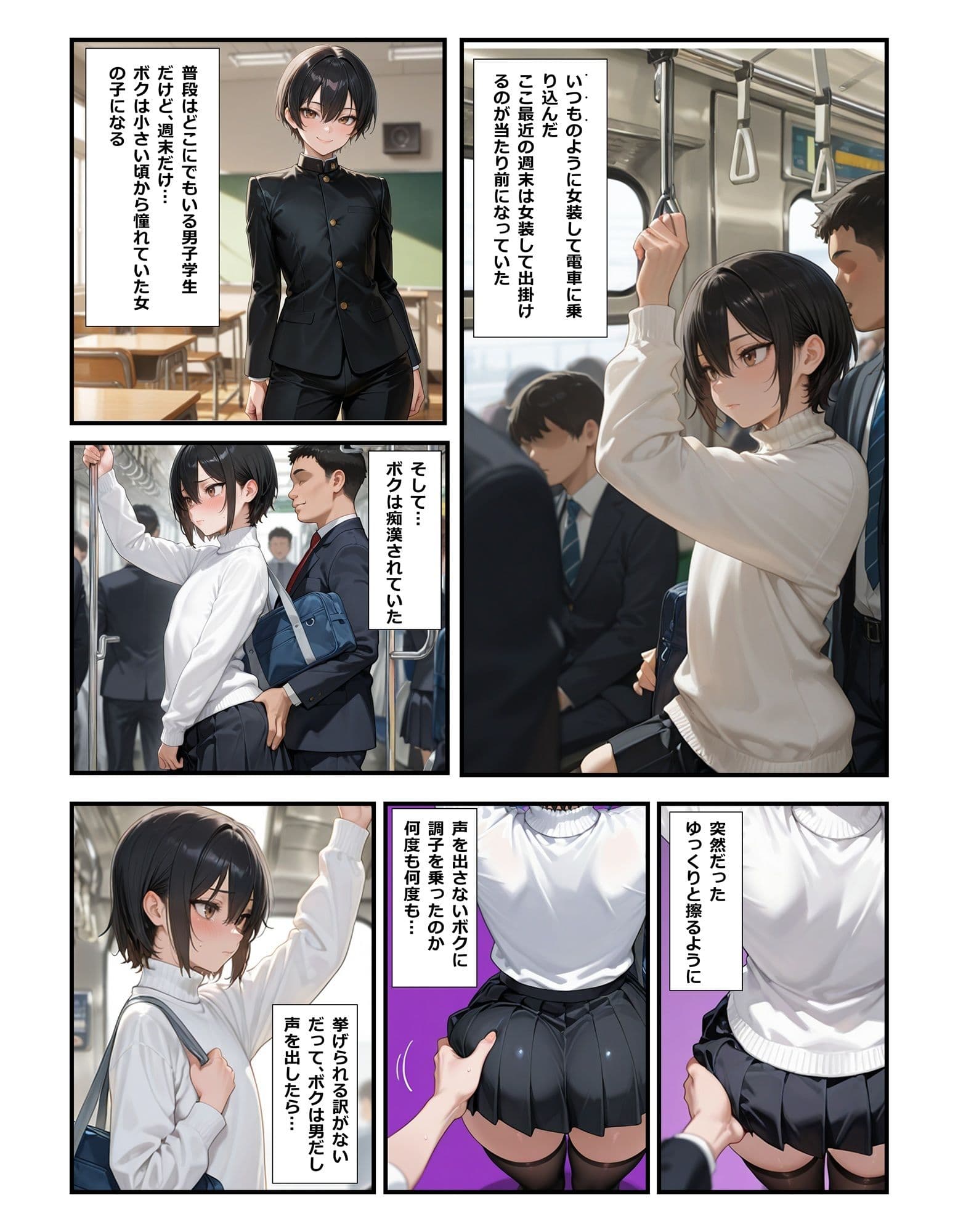 女装してたら痴●されちゃった！犯●れる妄想にハマっちゃった！ サンプル 1