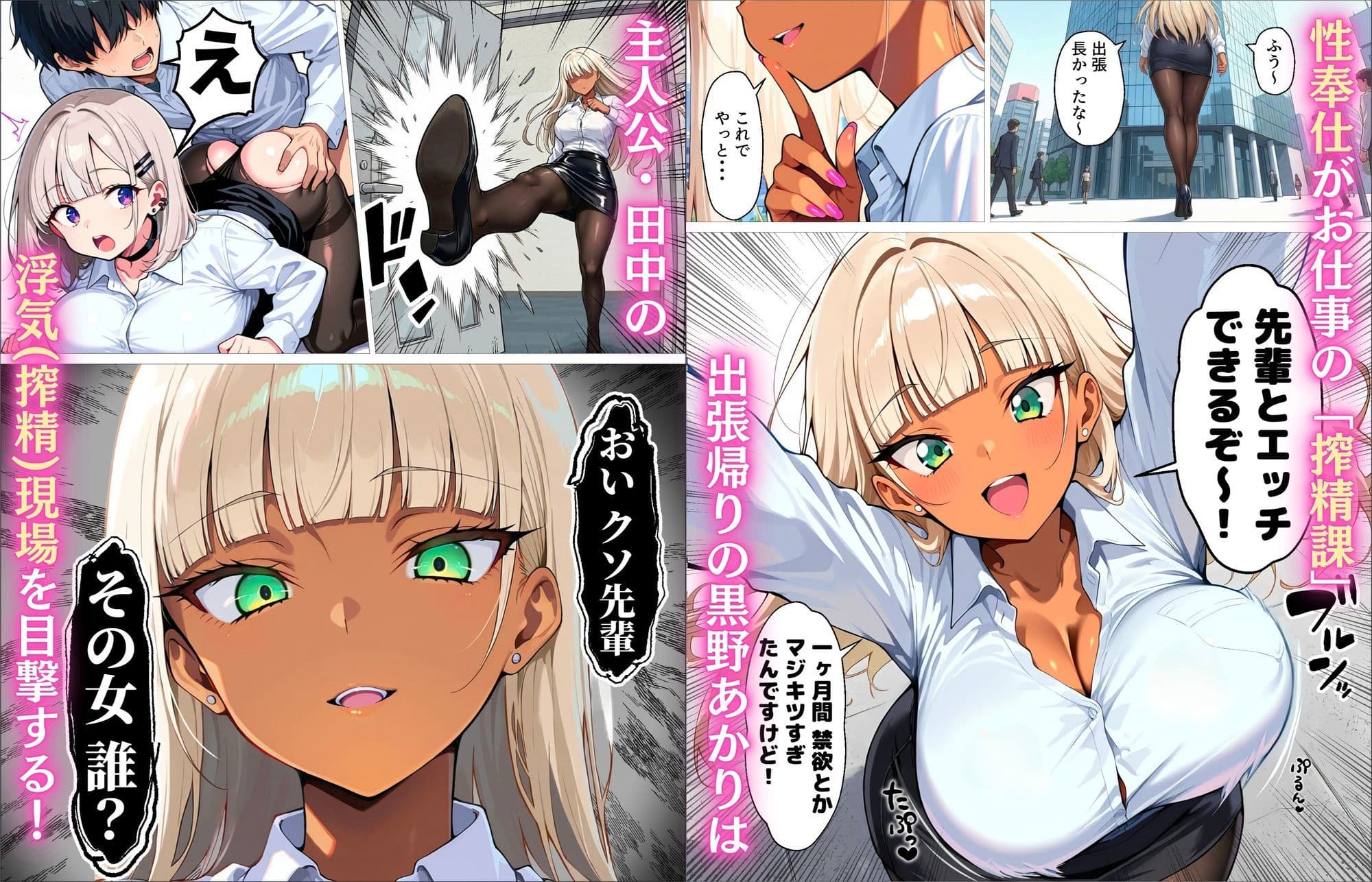 新卒の黒ギャルとダウナーギャルが「2人で」搾精してくれる話 サンプル 1