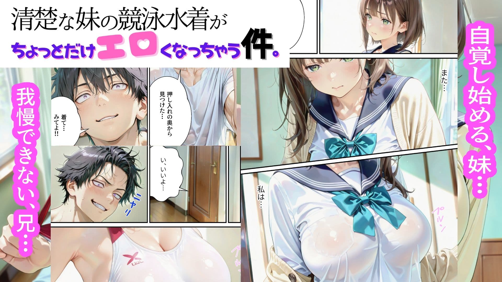 清楚な妹の競泳水着が、ちょっとだけエロくなっちゃう件。「競泳水着編」 サンプル 1