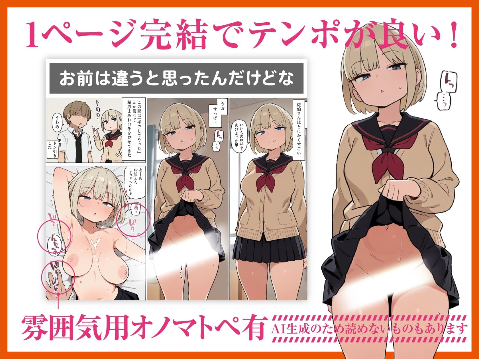 垂れ巨乳1ページ完結漫画集 サンプル 2