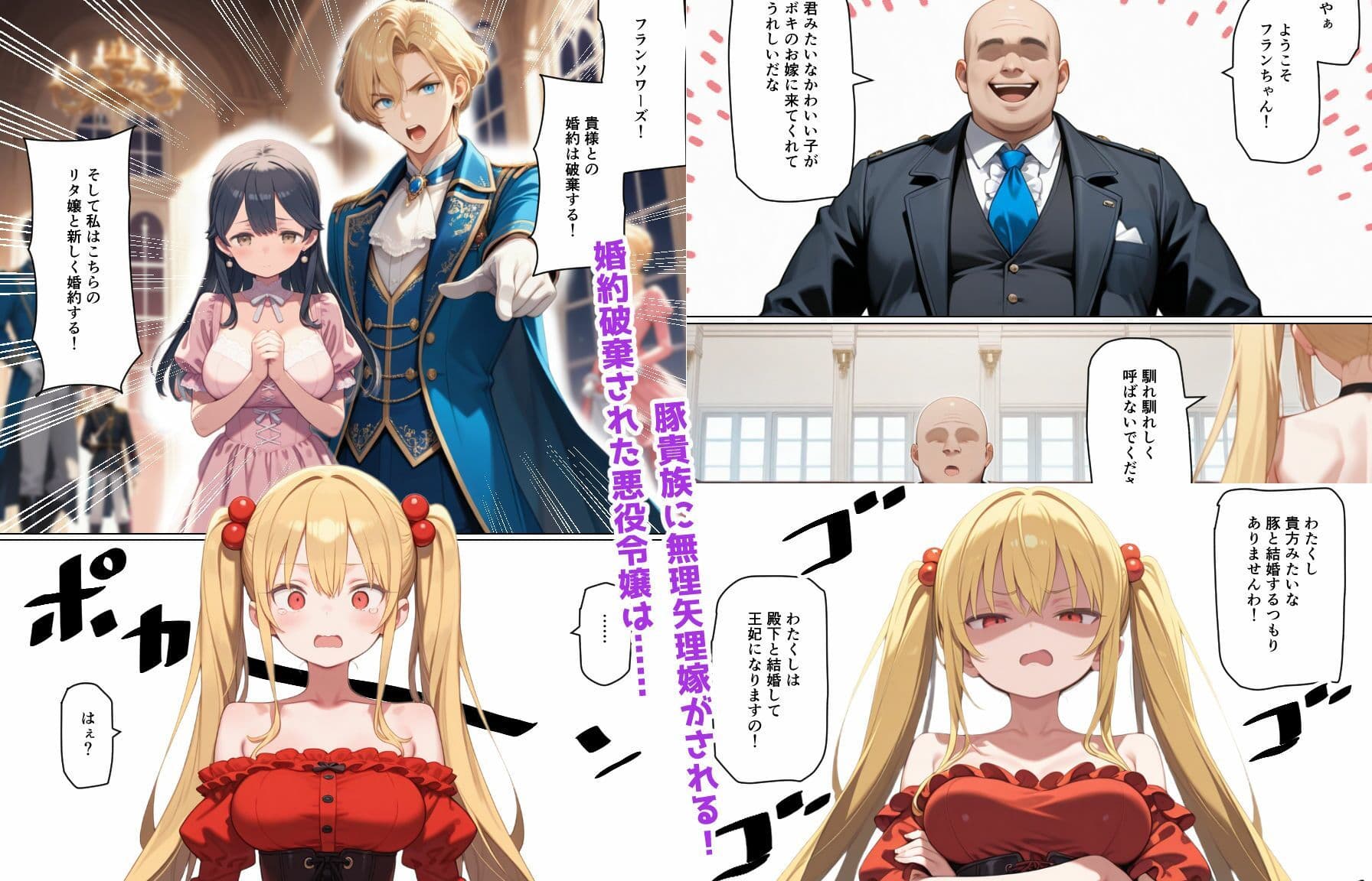 婚約破棄された悪役令嬢が豚貴族に嫁がされて来たので堕とす。あとヒロインも愛人する。 サンプル 1