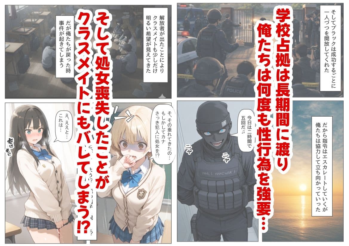 学校占拠したテロリストに、俺は片思い女子と、無理やりセックスさせられる サンプル 5