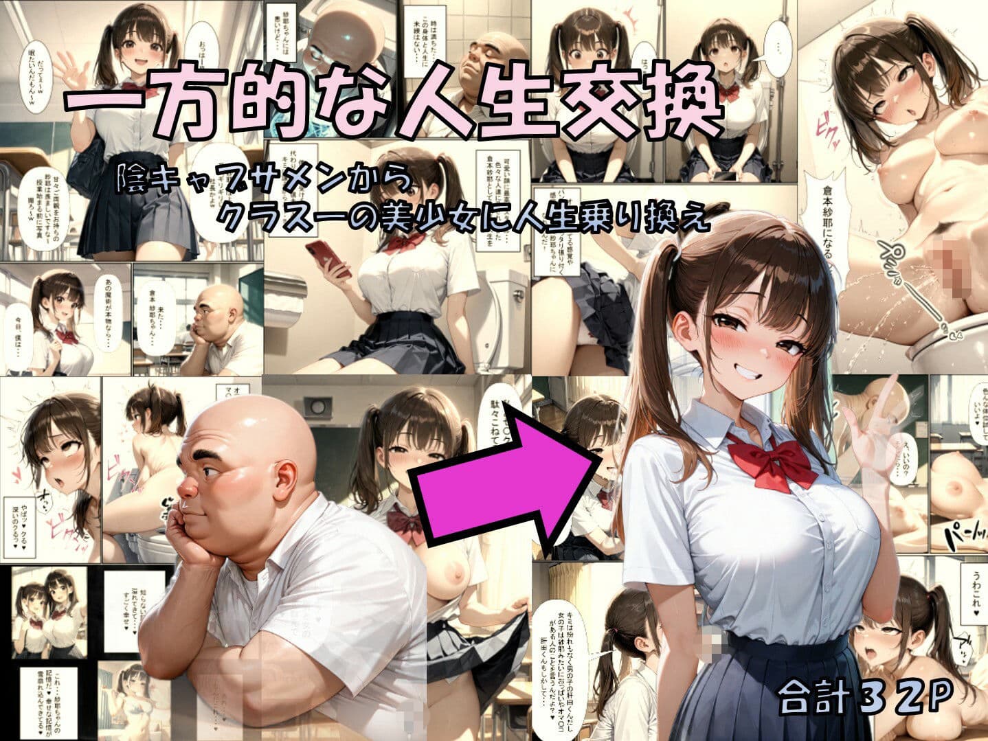 一方的な人生交換〜陰キャブサメンから クラス一の美少女に人生乗り換え〜 サンプル 1