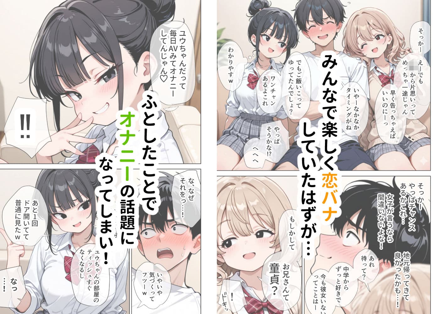 【イけ】【イくな】J●なんかに全然キョーミがない僕を強●勃起させ脳がバグるほど相反責めしてくる甘サド義妹とその友達 サンプル 2