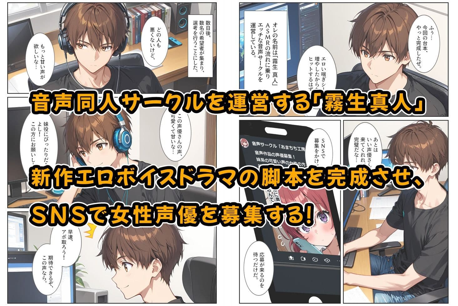 エロゲ声優志望の爆乳妹が兄の実演セックス指導でガチ恋する話。 サンプル 1