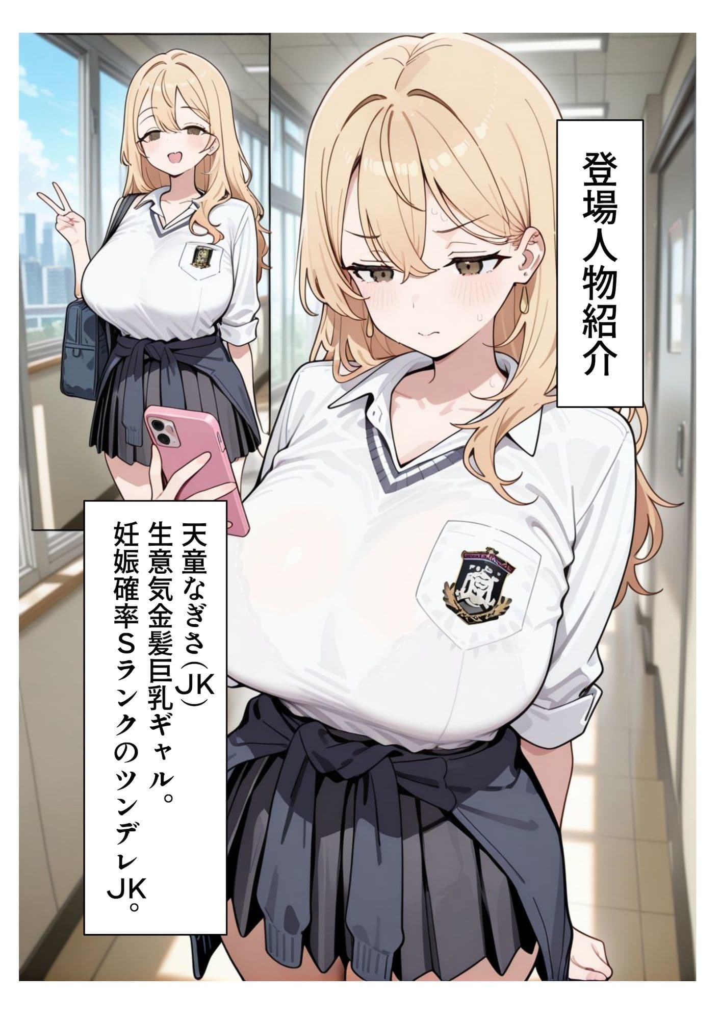 【AIイラスト・漫画集】スマホに届いた性交命令〜ゴミジジイ兄弟の種で子宮パンパン サンプル 3
