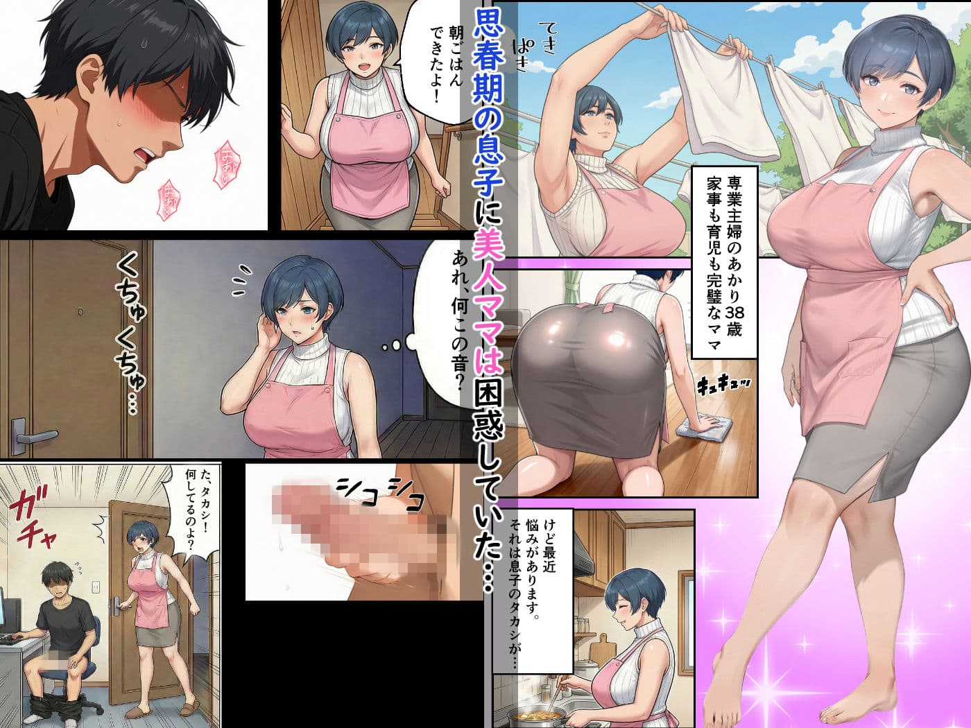 勝気ママの甘い弱点 〜ママだけど息子の性欲に負けちゃう話〜 サンプル 1