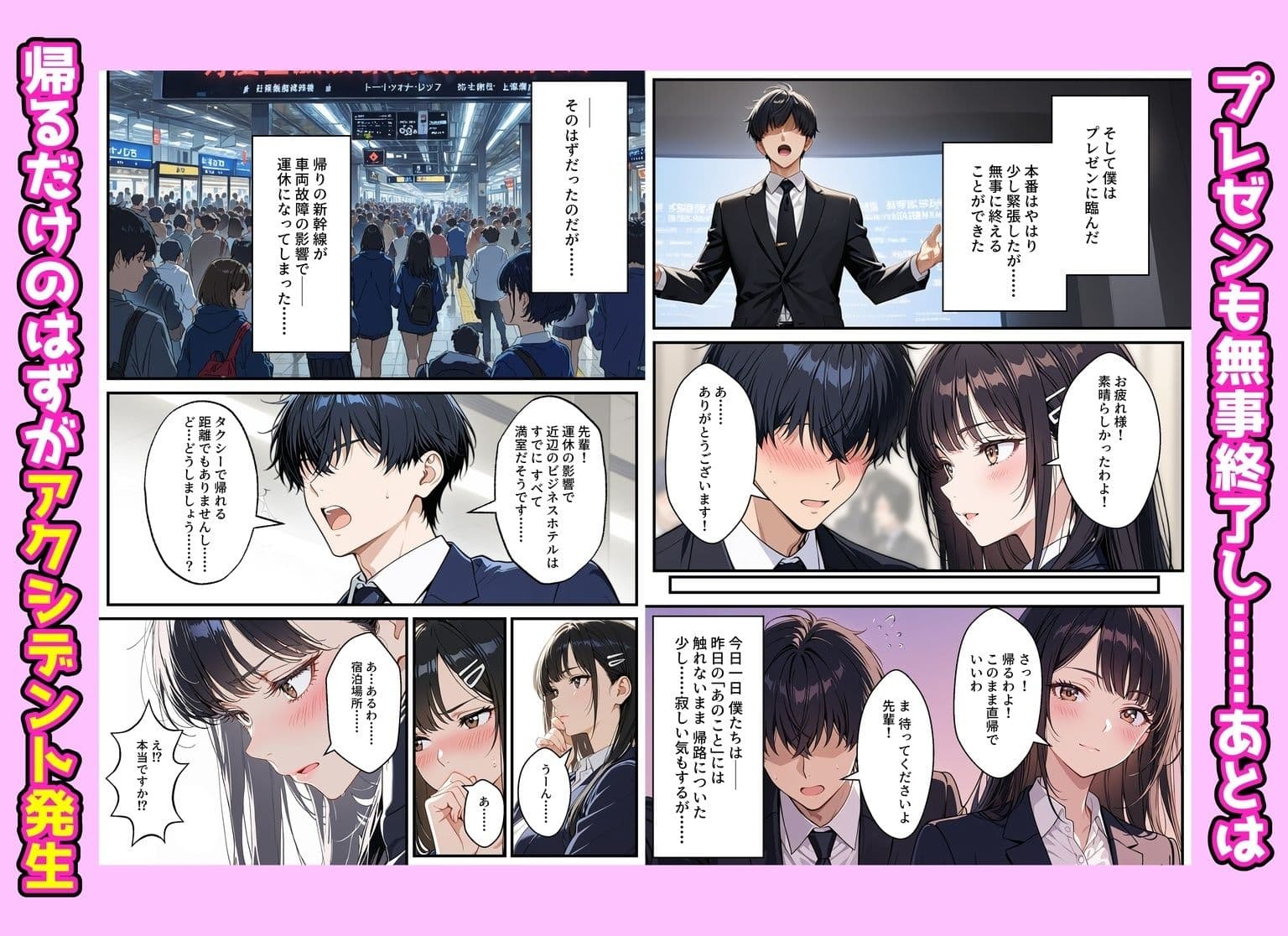 憧れの先輩との出張で相部屋になったので、エッチすることになった話 サンプル 7