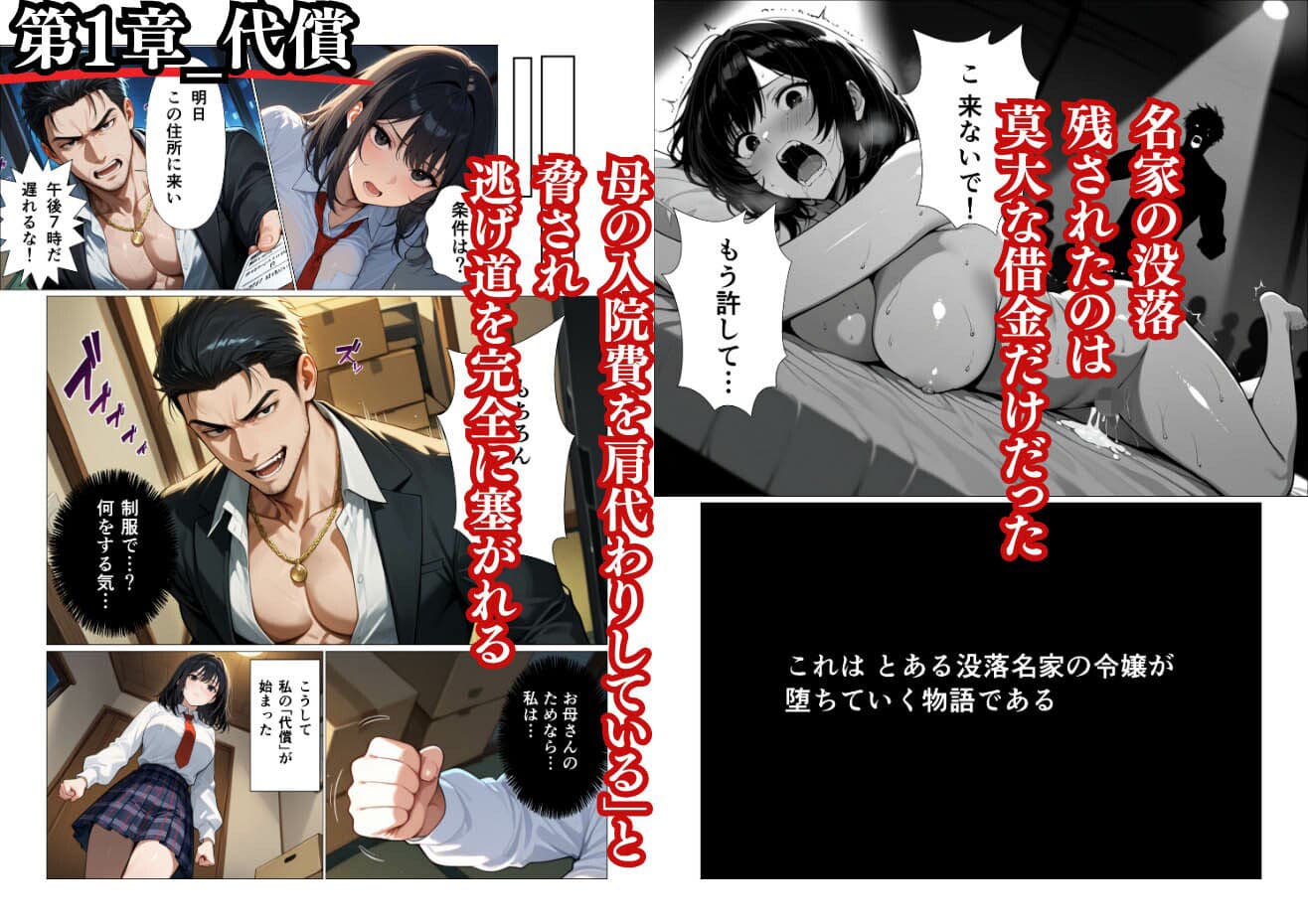 没落令嬢の代償 〜借金のカタは私の身体〜【鬼畜・処女喪失・調教・公開SEX】 サンプル 1