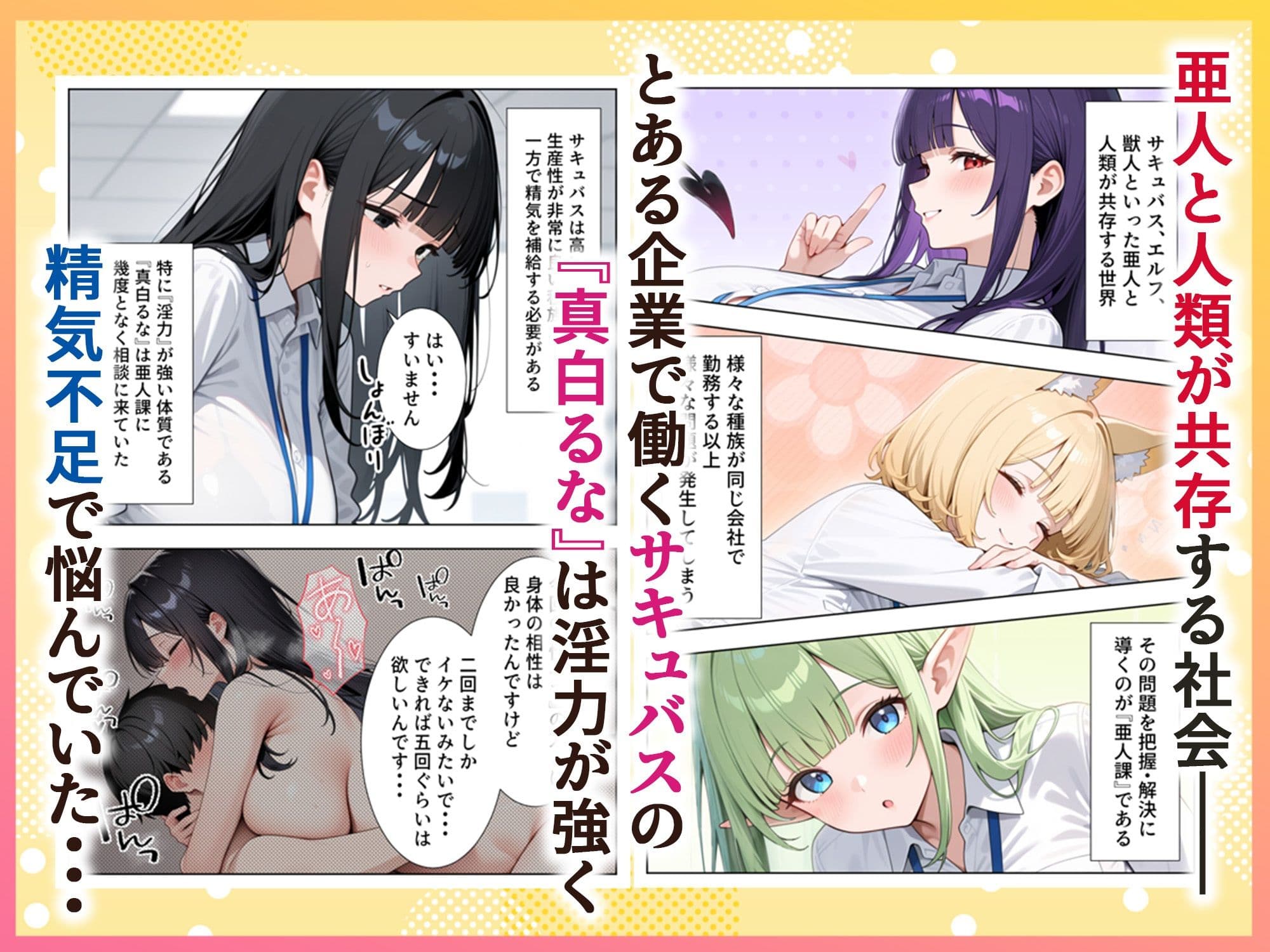 絶倫過ぎた俺が亜人OL美女達の性処理係に任命された話『サキュバス編』 サンプル 1