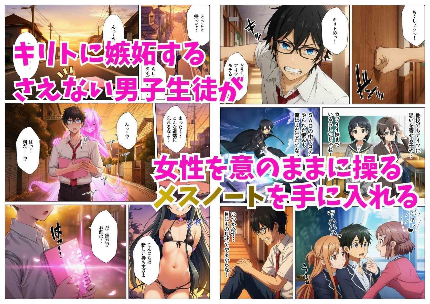 催淫メスノート!ヒロイン達の名前を書いたら言いなり発情(ソー◯アート・オンライン編) サンプル 1