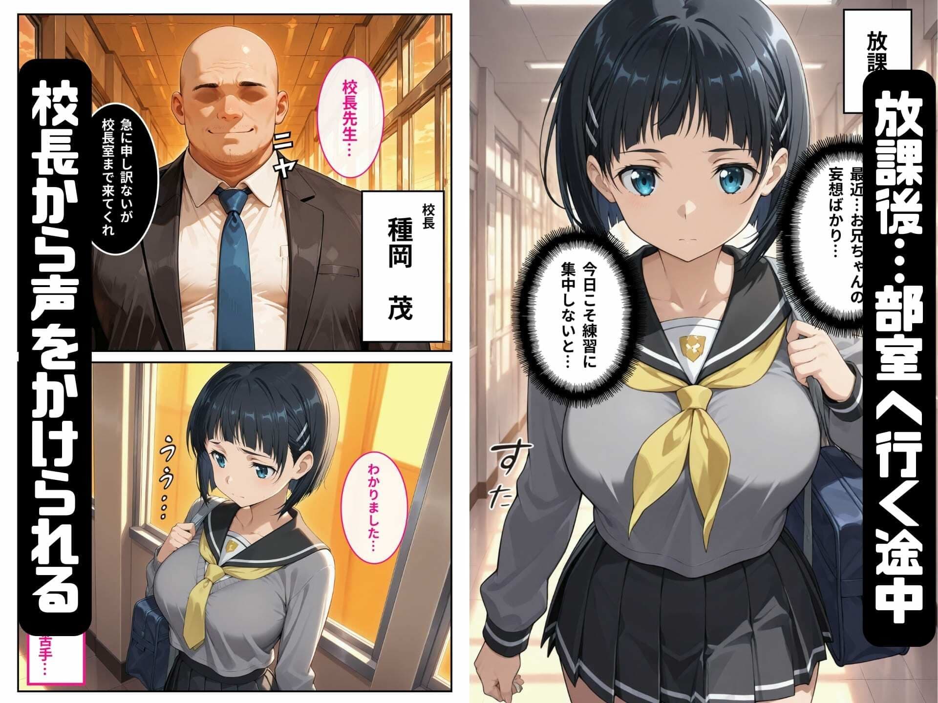 寝取られた直葉-校長のちんぽでメス堕ちする サンプル 3