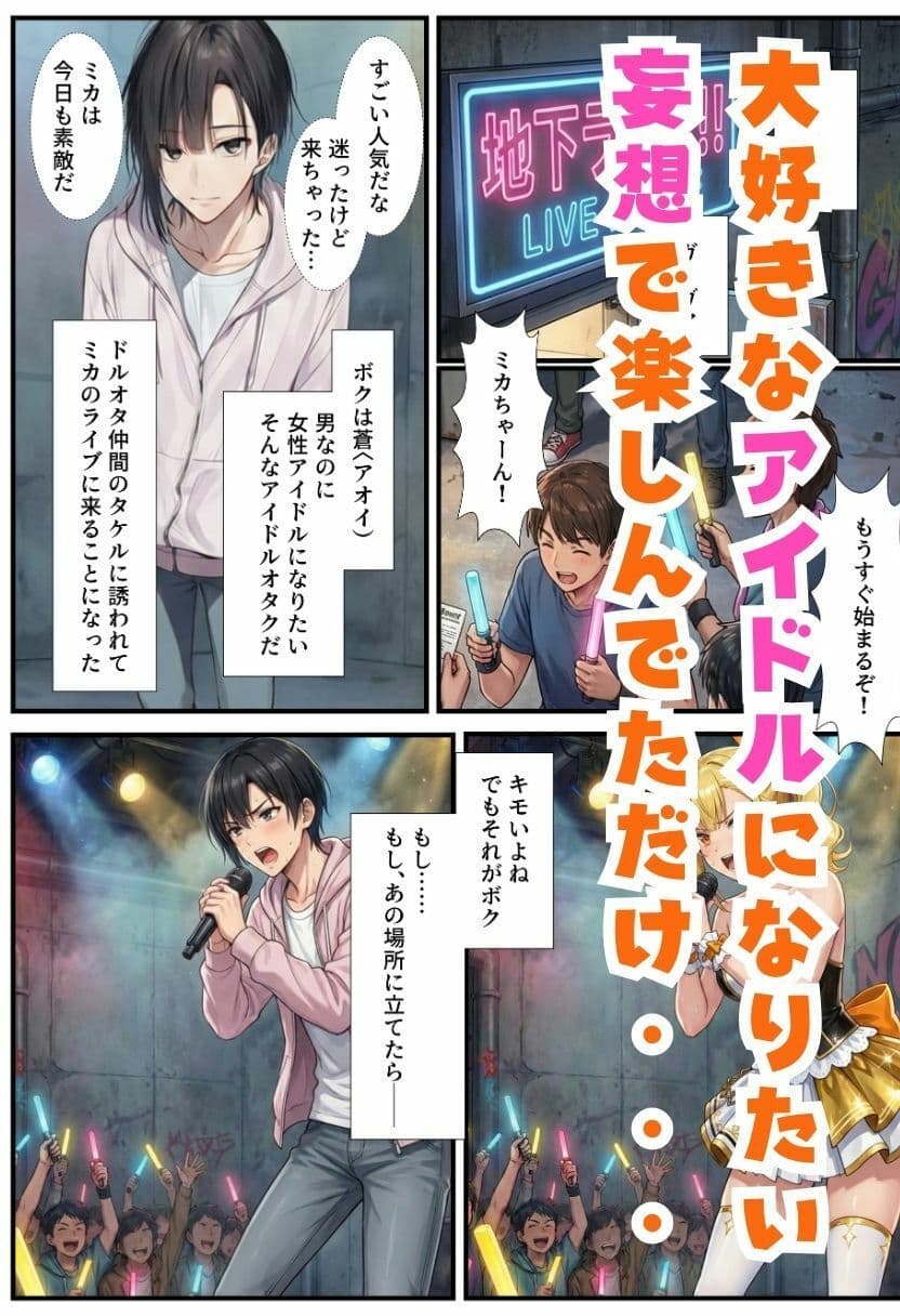 TSアイドルになったオレ!推しメンと3Pファンサで女体化メス堕ち サンプル 2