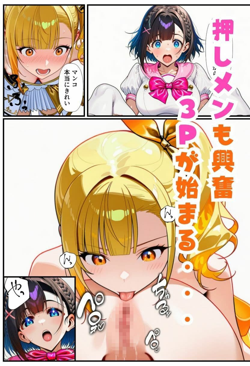 TSアイドルになったオレ!推しメンと3Pファンサで女体化メス堕ち サンプル 9