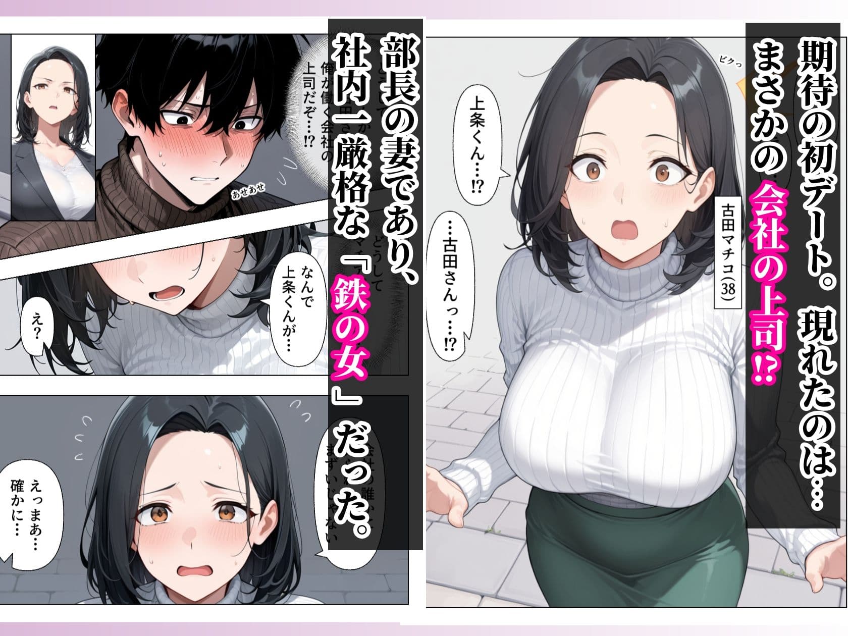 マチアプで出会った人妻は欲求不満な上司だった。デカチン精液まみれで寝とった（NTR）話 サンプル 3