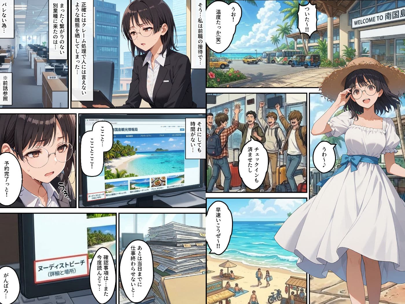 社員旅行でヌーディストビーチってバカなのか!?ー完璧新人ちゃんの失敗プラン! サンプル 1