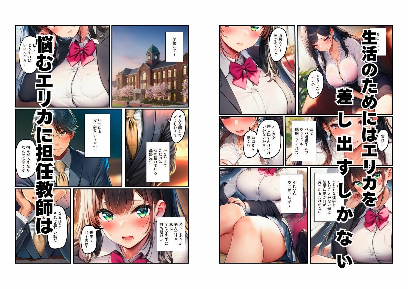 JKが母（熟女）の代理でパパ活したら担任教師がパパになった話 サンプル 4