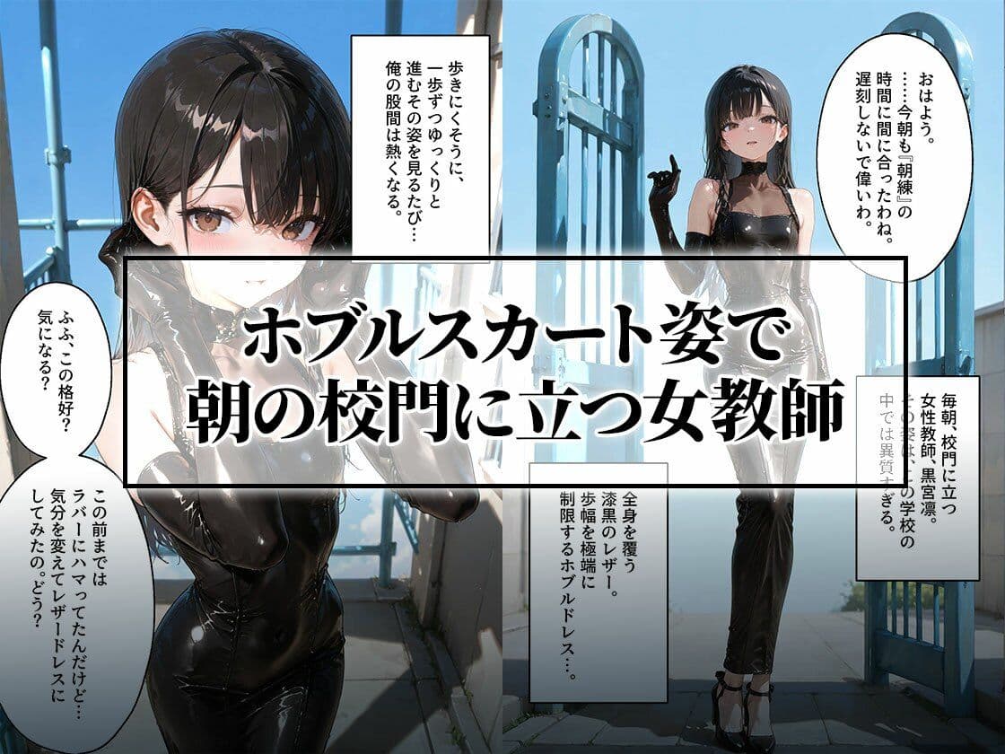 ホブルスカートの女教師と過ごすレザーフェチのための一日 サンプル 1