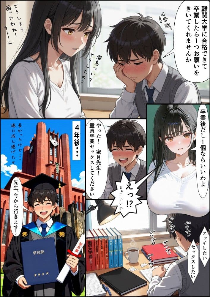 【教え子×女教師】大学卒業と童貞卒業。清楚な巨乳教師を抱き潰す特別授業。〜蜜月麗奈 編〜 サンプル 2