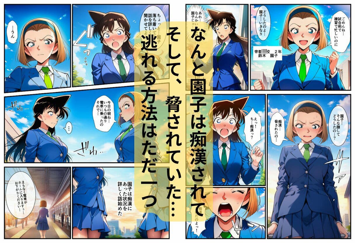 【痴●電車】制服の蘭姉ちゃんが脱がされてセックスする話 サンプル 2