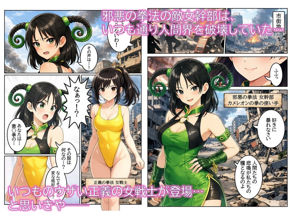 特撮ヒロインがハイグレ堕ちしちゃう！ 〜カメレオンの拳の敵女幹部〜 サンプル 1