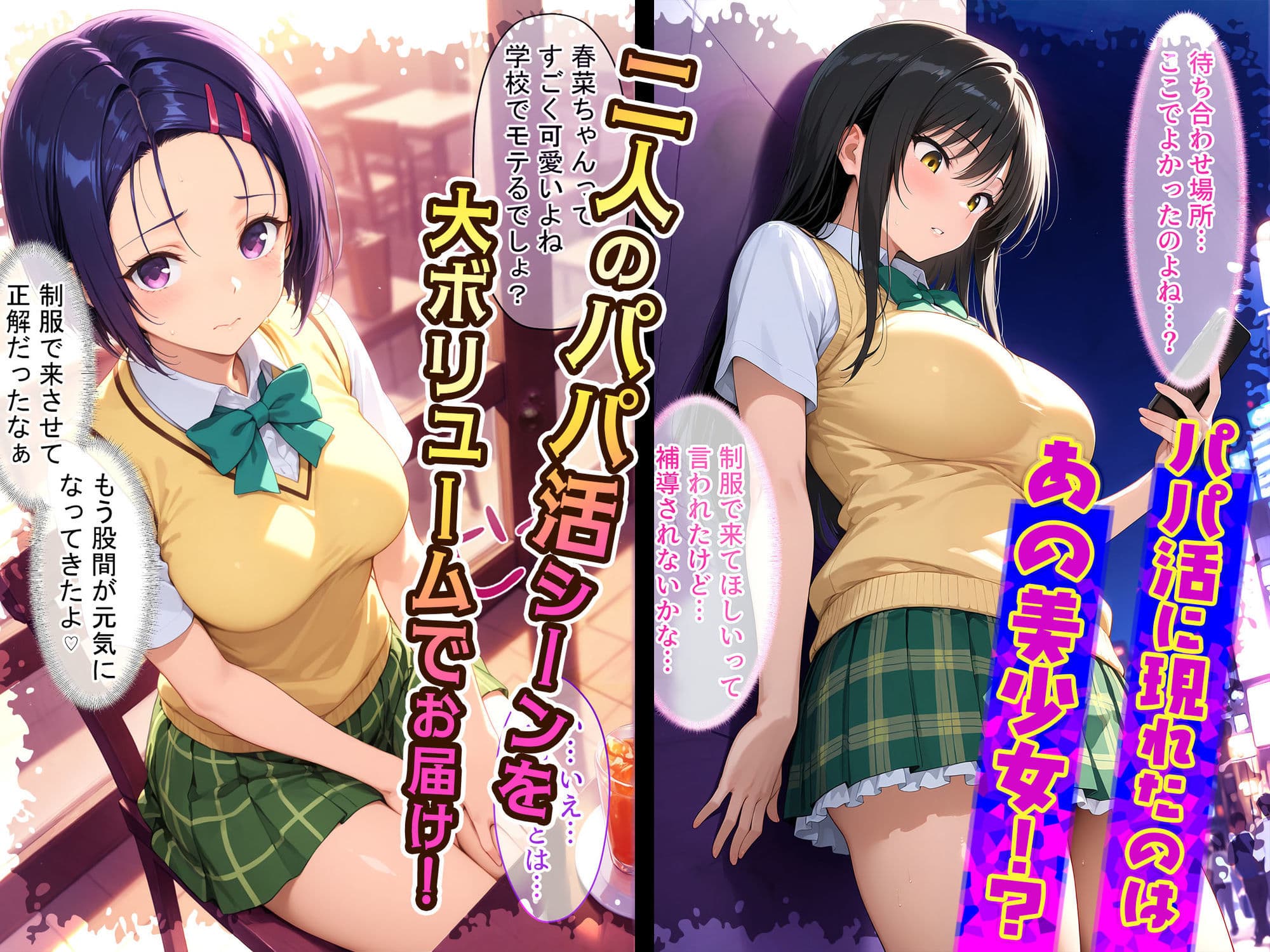 放課後、彼女たちはパパと会う  〜唯と春菜のはじめてのパパ活〜 サンプル 1