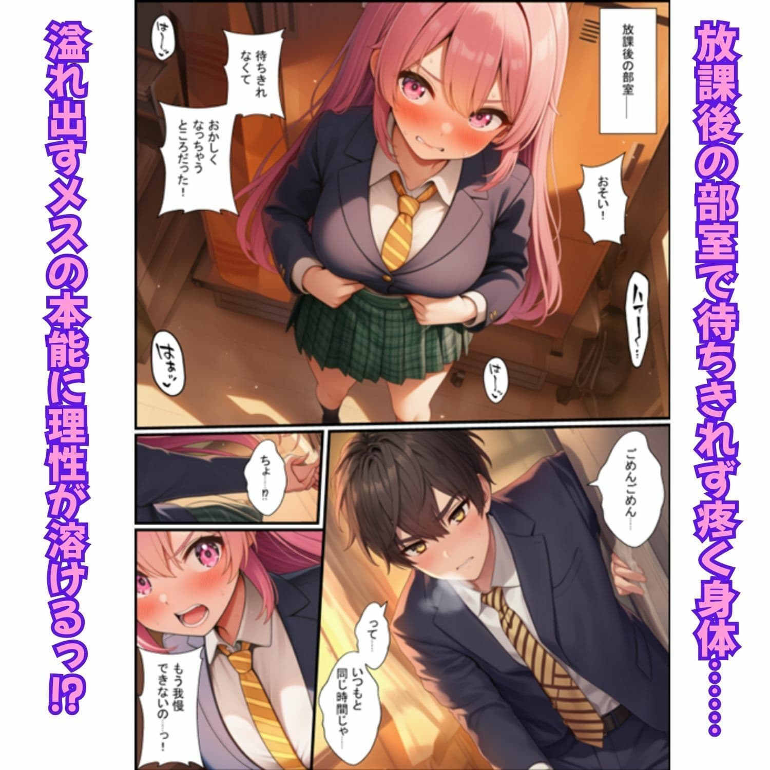 性欲強めなギャルといちゃラブ生ハメ！ピンク髪の制服女子が中出しの快感でメス堕ち サンプル 2