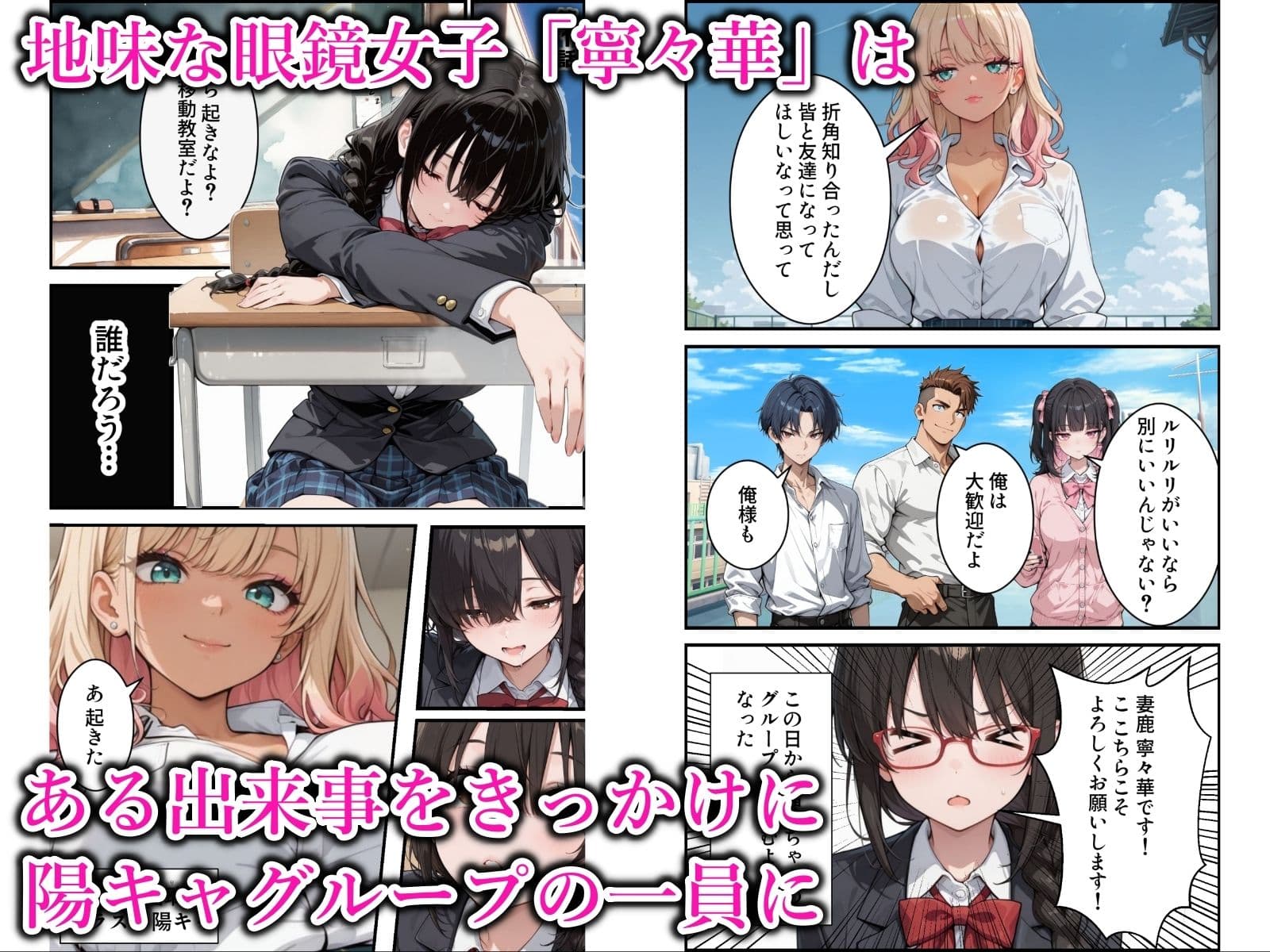 地味な爆乳陰キャがビッチギャルに堕ちる話 サンプル 1