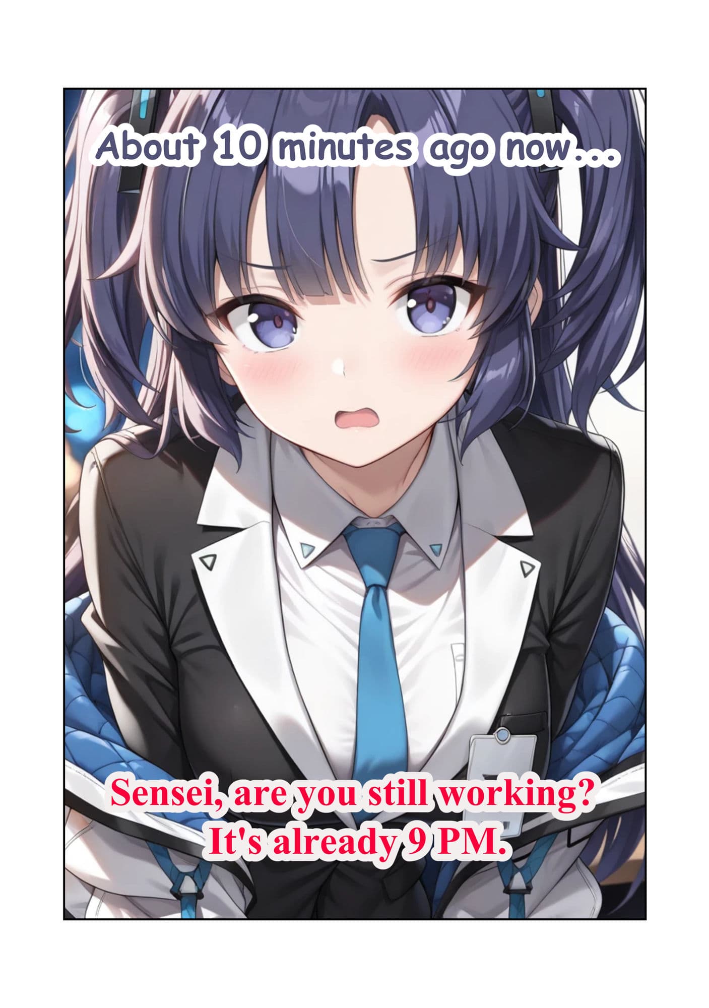 ブルアカ早瀬ユウカの「先生と2人だけの夜」制服編 サンプル 2