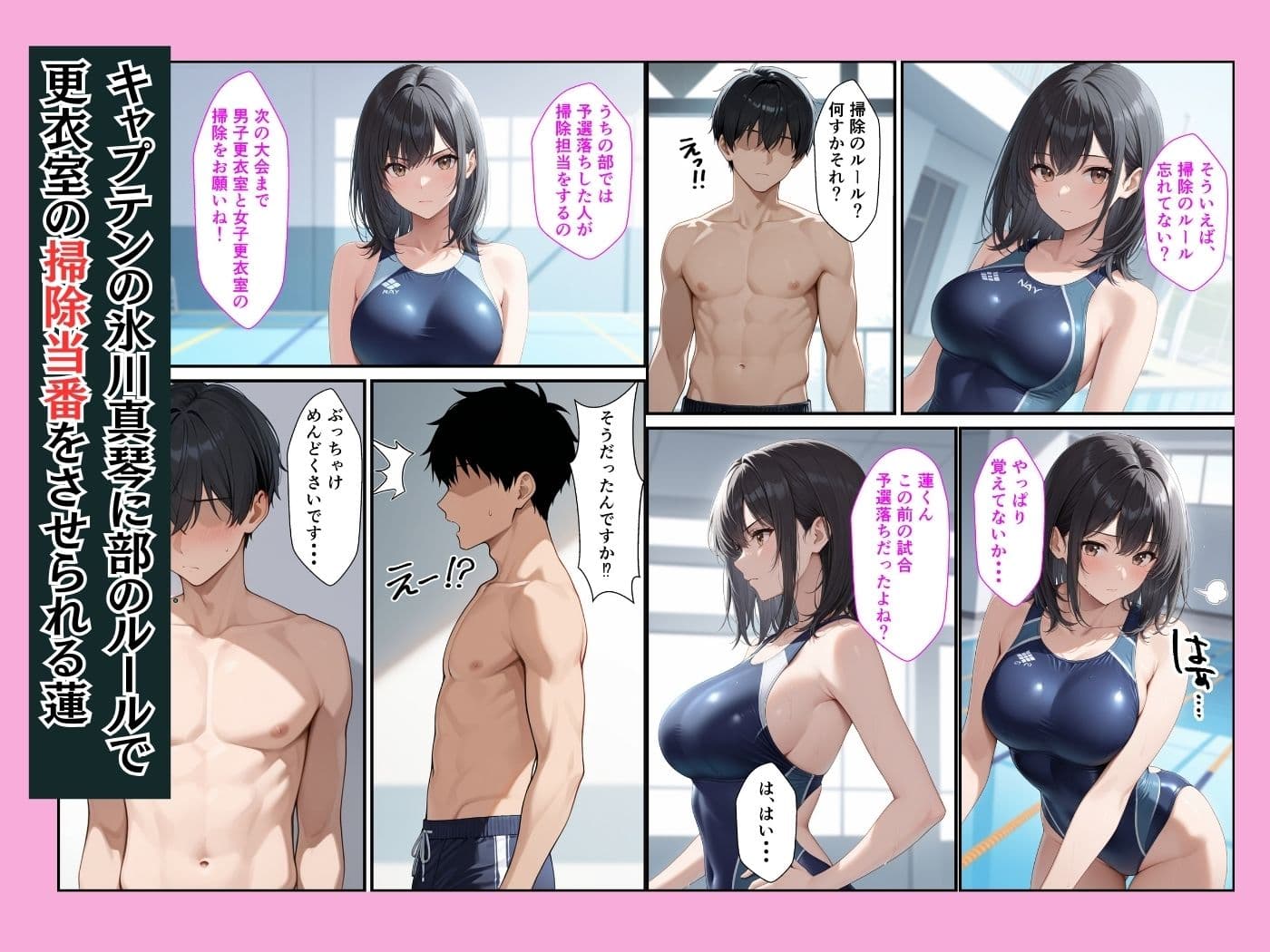 部員全員が狙っている水泳部キャプテンが更衣室でオナニーしてたのでそのまま生ハメセックスした話 サンプル 2