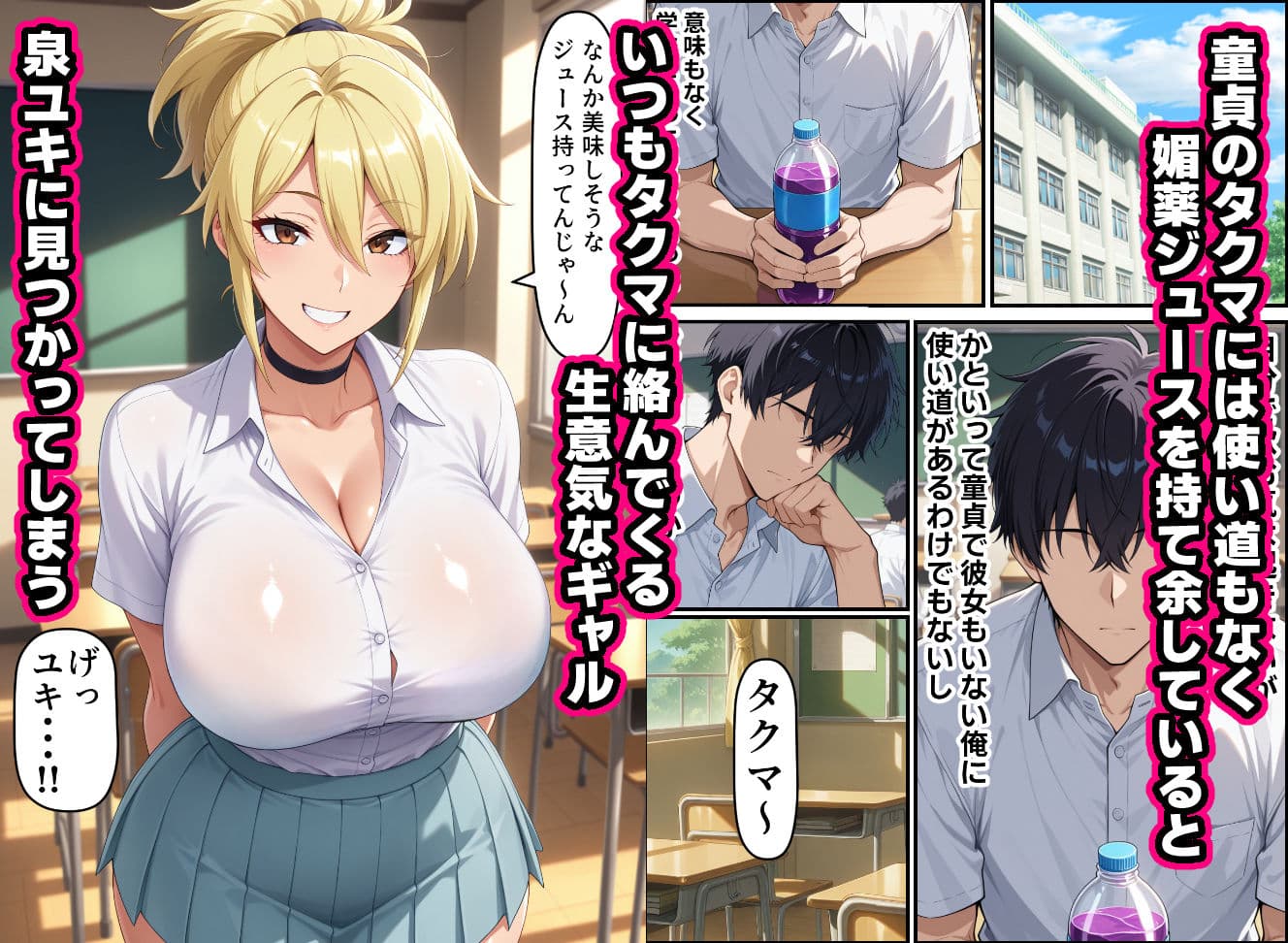 いつも絡んでくる生意気ギャルが媚薬ジュースをがぶ飲みしてしまう話 サンプル 2