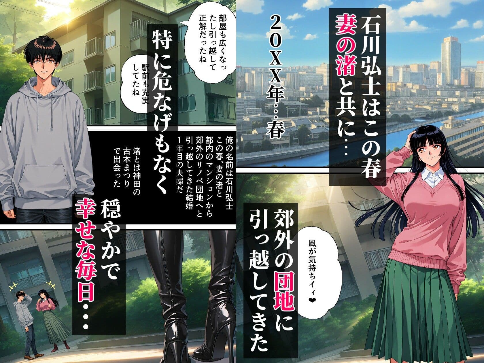 団地妻NTR〜清楚妻が早漏雑魚ちんこ(ダンナ)に欲求不満爆発? NN(生中だし)オフ会しちゃった話〜 サンプル 1