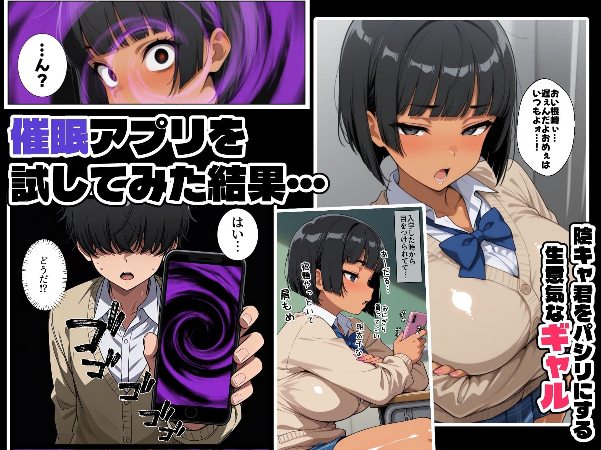 陰キャがギャル二人を催●アプリで完全支配 サンプル 2