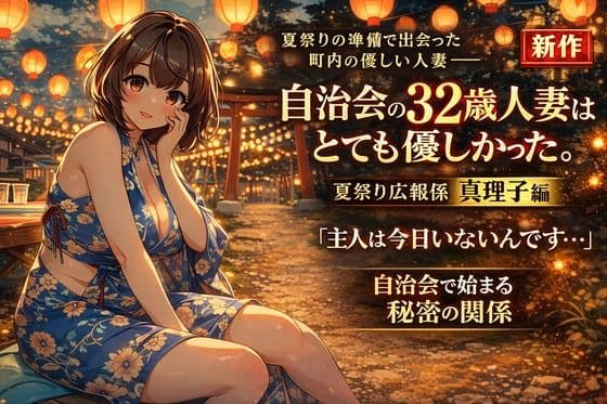 自治会の32歳人妻はとても優しかった。夏祭り広報係 真理子編 〜町内イベントの準備で距離が縮まった、優しすぎる主婦との秘密の夏〜