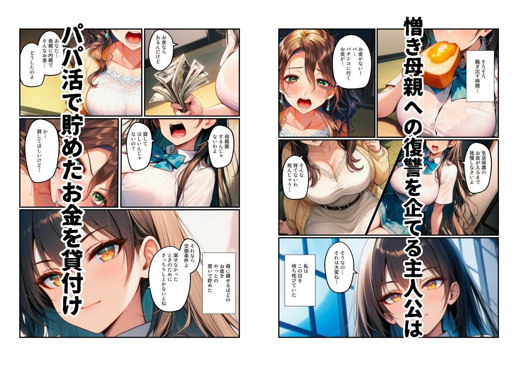 パチンカスのシンママ(熟女)をパパ活している娘(JK)が完全飼育する話 サンプル 4