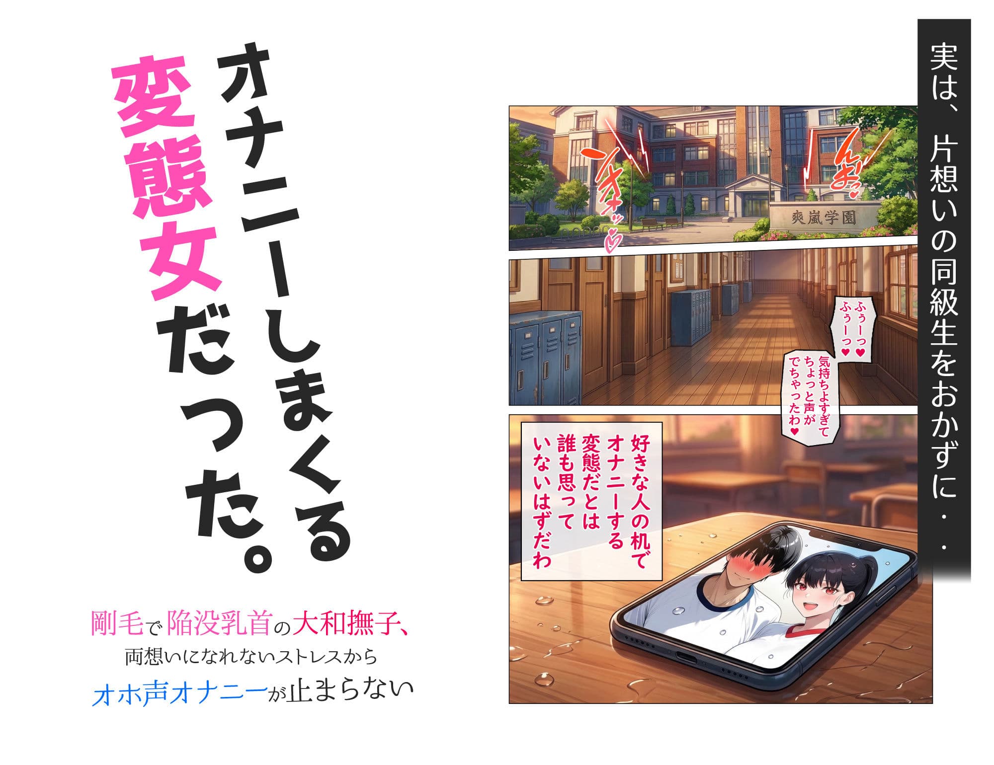 剛毛で陥没乳首の大和撫子、両想いになれないストレスからオホ声オナニーが止まらない サンプル 3