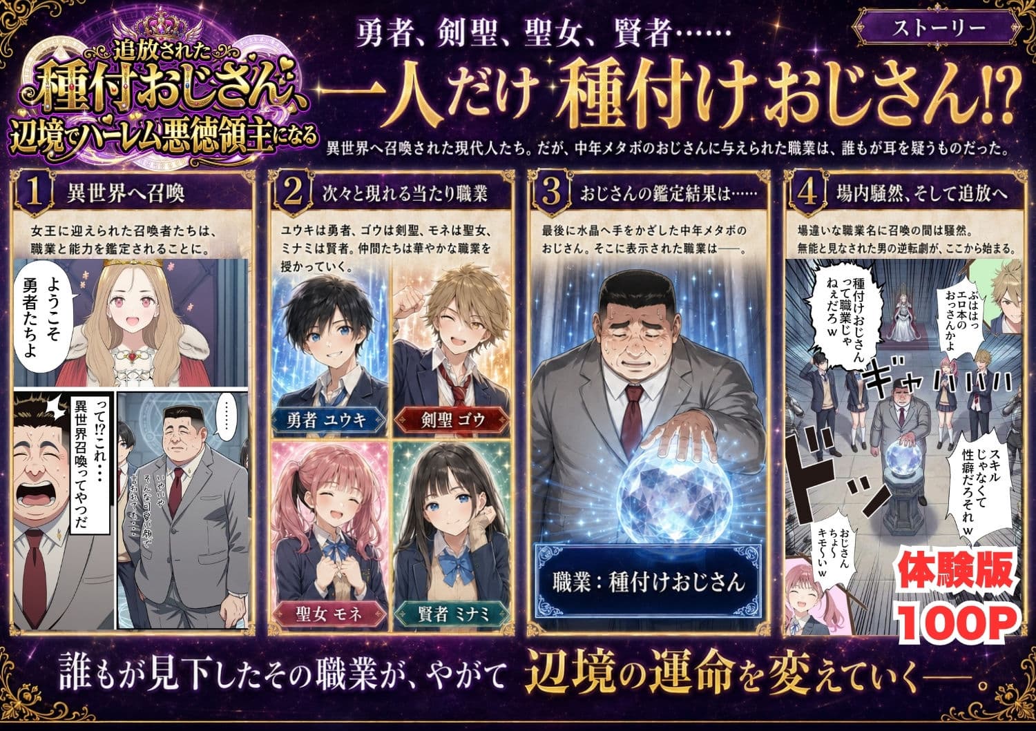 【異世界召喚】追放された種付けおじさん、辺境でハーレム悪徳領主になる サンプル 1