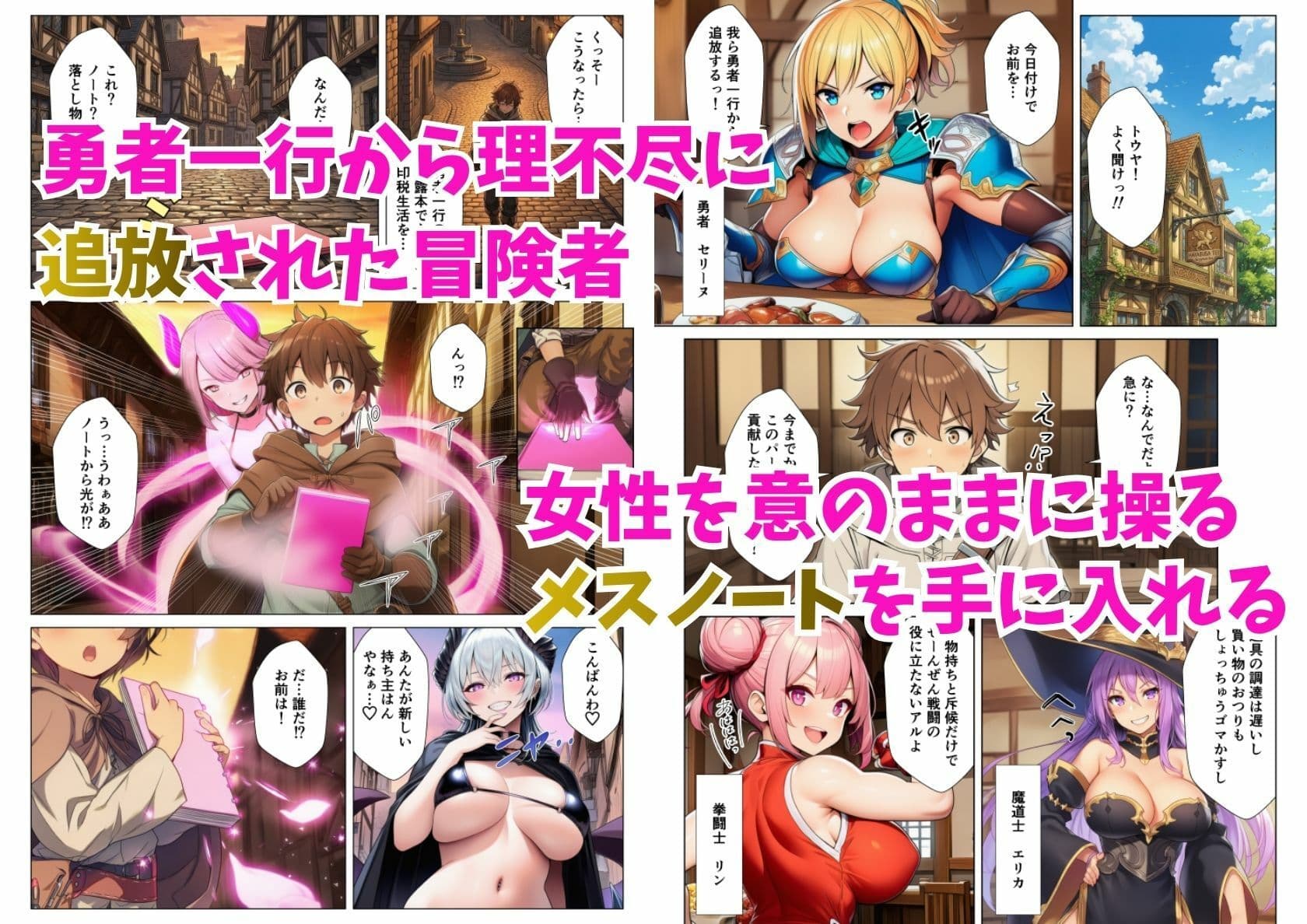 催淫メスノートで復讐！異世界で俺を追放した女勇者たちをハーレム隷属 サンプル 1
