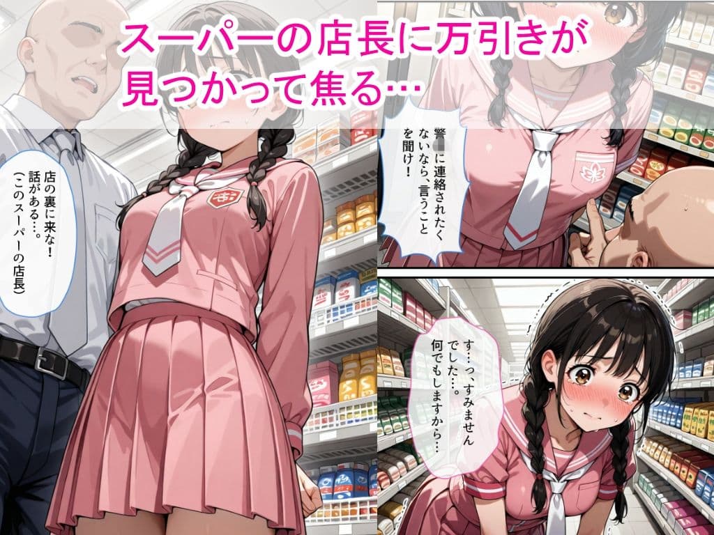 【スマホ快適版】万引きセーラー服女子校生に店長が中出しをした話 サンプル 2