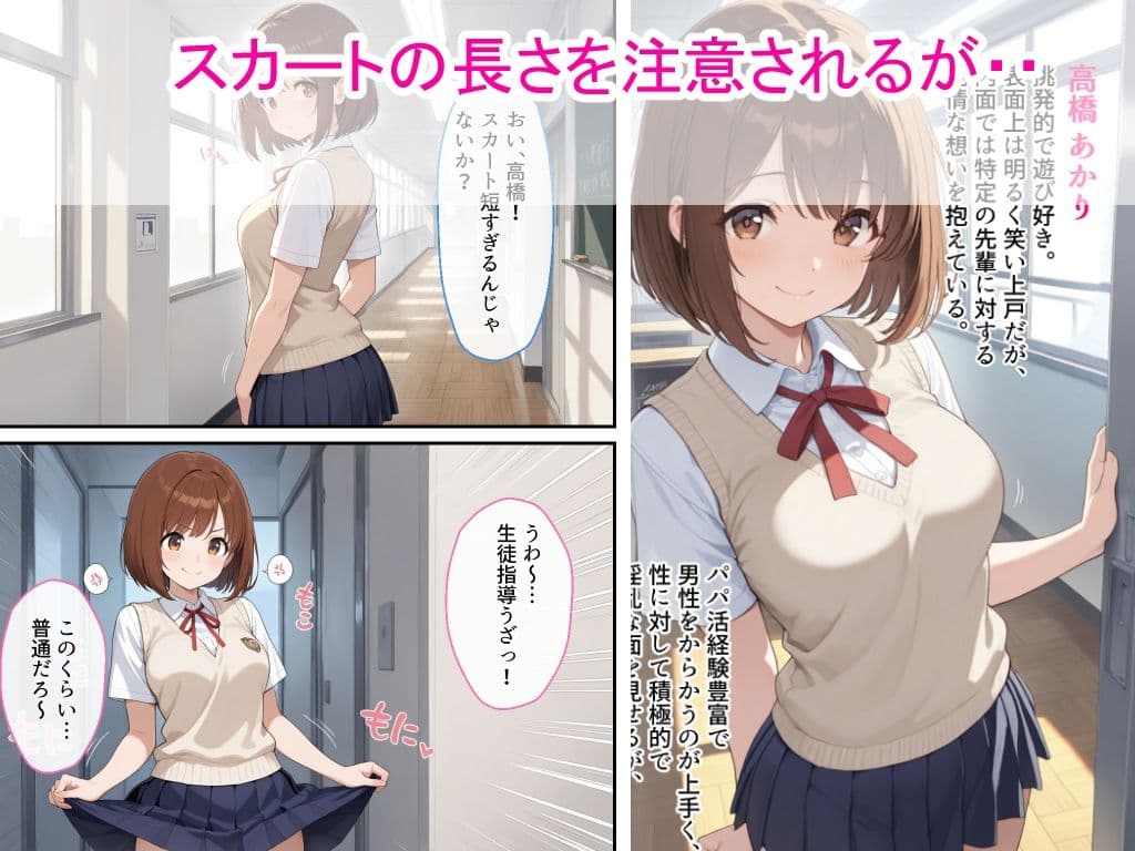 【高画質版】パパ活女子校生が生徒指導教師に脅され中出しをした話 サンプル 1