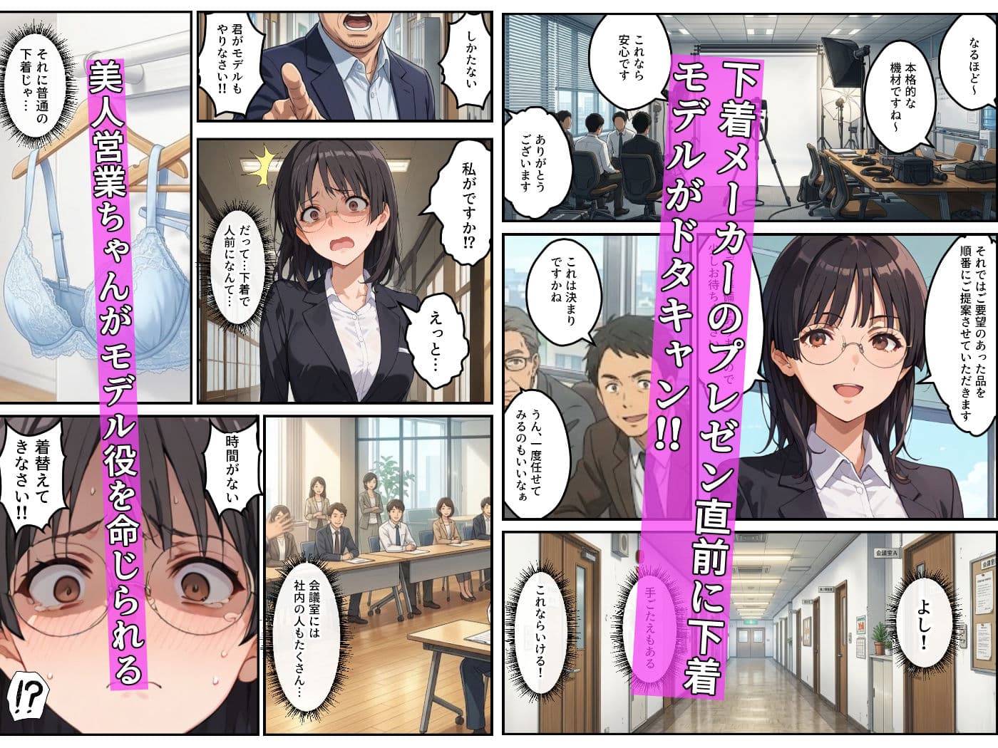 モデル来ないから…お前が下着モデルやれ！ー美人営業ちゃんの羞恥プレゼンー サンプル 1