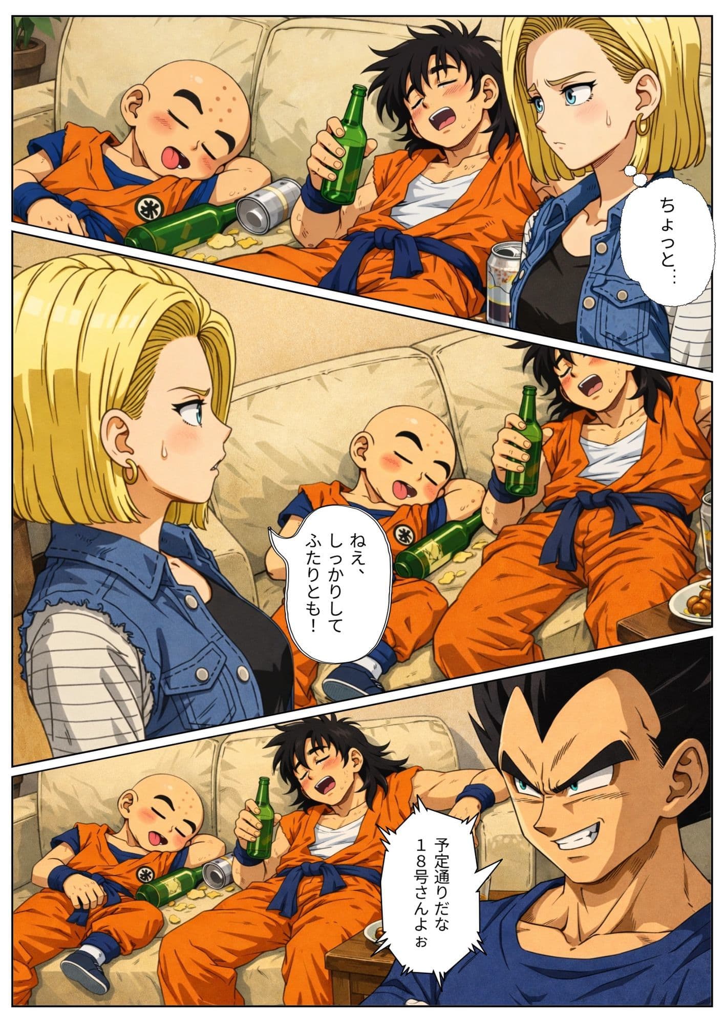 【NTR漫画】 3部屋飲みで二人きりの わずかな時間で寝とられる18号。 帰宅したクリ○ンが寝ている間も 朝までサイヤ人とヤリまくり… 3 サンプル 1